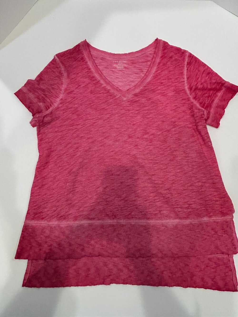 EUC Lane Bryant Heathered Pink Hi-Lo T-shirt, Size 14/16, 100% Cotton